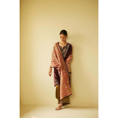 Sarang Kaur Purple Meera Kurta with Palazzo (Set of 2)