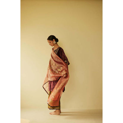 Sarang Kaur Purple Meera Kurta with Palazzo (Set of 2)