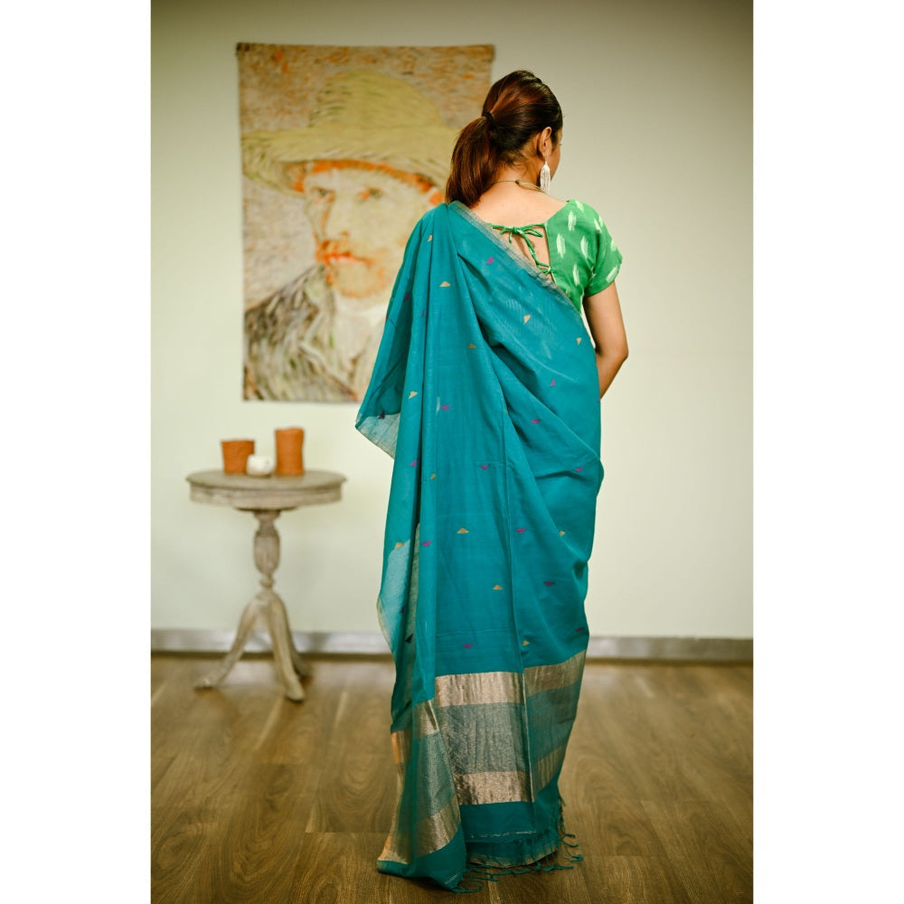 SARI KI ALMARI Bengal Handwoven Pure Cotton Saree with Unstitched Blouse