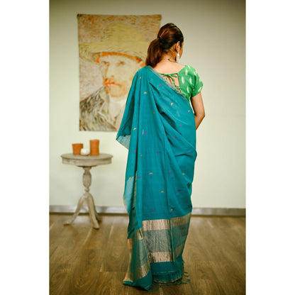 SARI KI ALMARI Bengal Handwoven Pure Cotton Saree with Unstitched Blouse