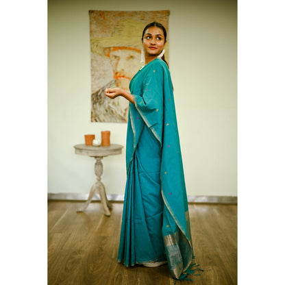 SARI KI ALMARI Bengal Handwoven Pure Cotton Saree with Unstitched Blouse