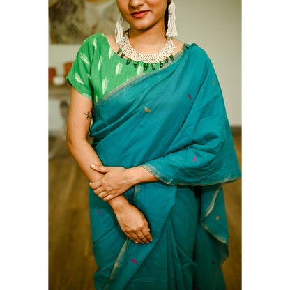 SARI KI ALMARI Bengal Handwoven Pure Cotton Saree with Unstitched Blouse