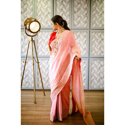 SARI KI ALMARI Tissue Silk Saree with Unstitched Blouse