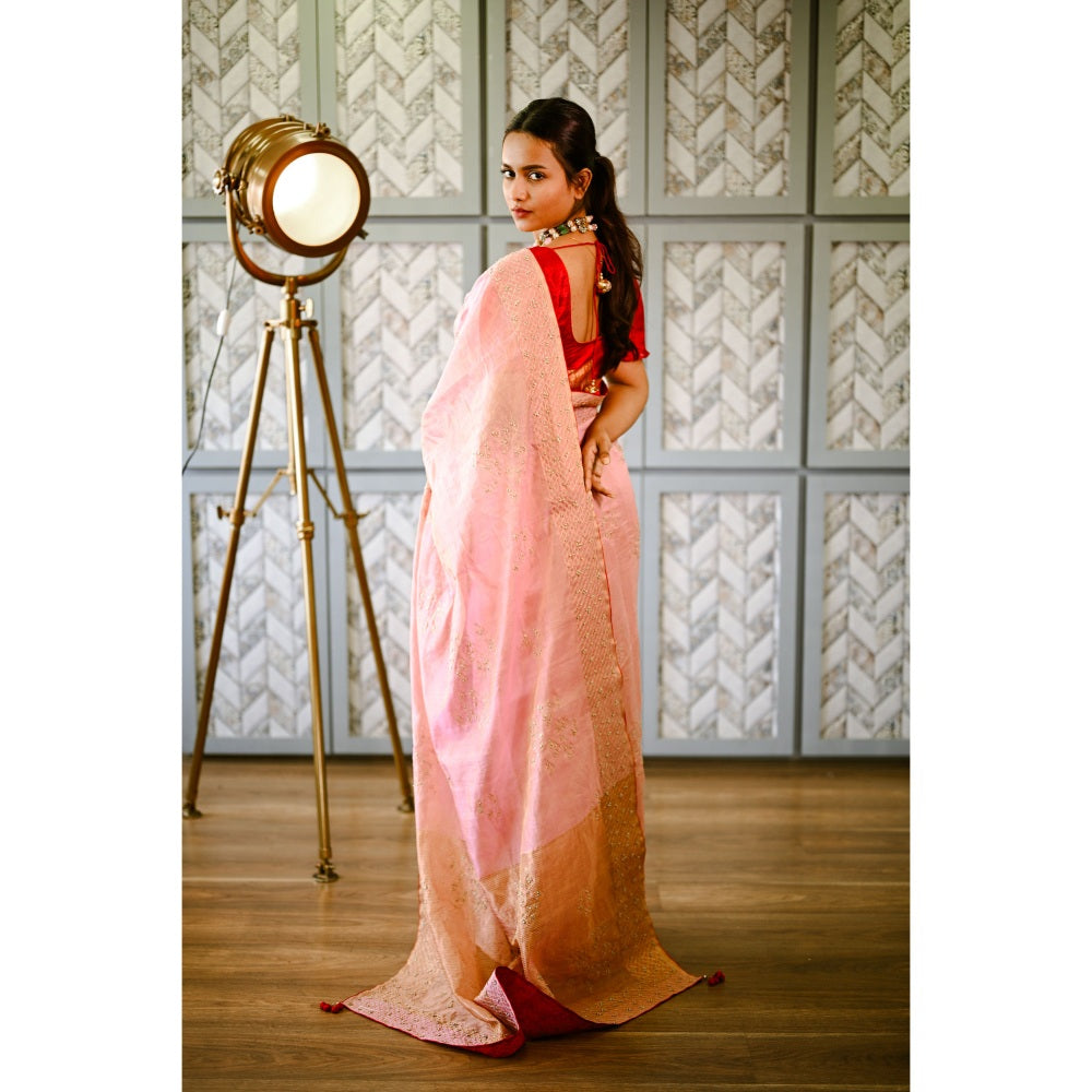 SARI KI ALMARI Tissue Silk Saree with Unstitched Blouse