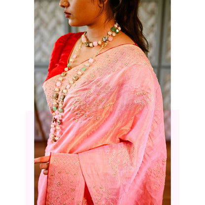 SARI KI ALMARI Tissue Silk Saree with Unstitched Blouse