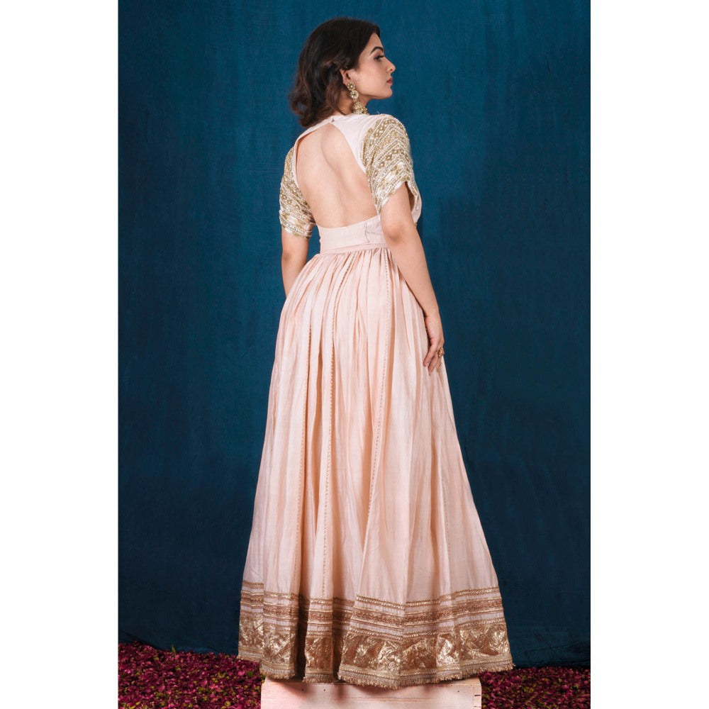 SAUBHAGYA Blush Embellished Kurta with Lehenga and Dupatta (Set of 3)