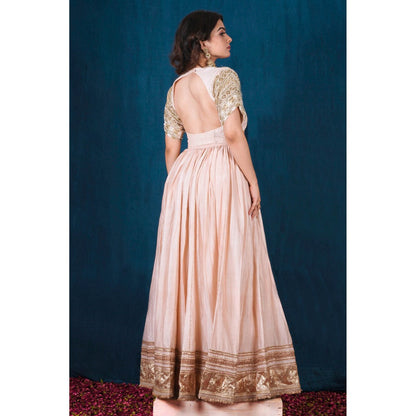 SAUBHAGYA Blush Embellished Kurta with Lehenga and Dupatta (Set of 3)