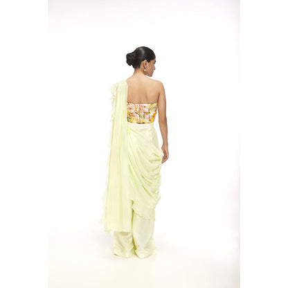 SAYAANIKA Reina Embellished Pre Drape Saree and Stitched Blouse