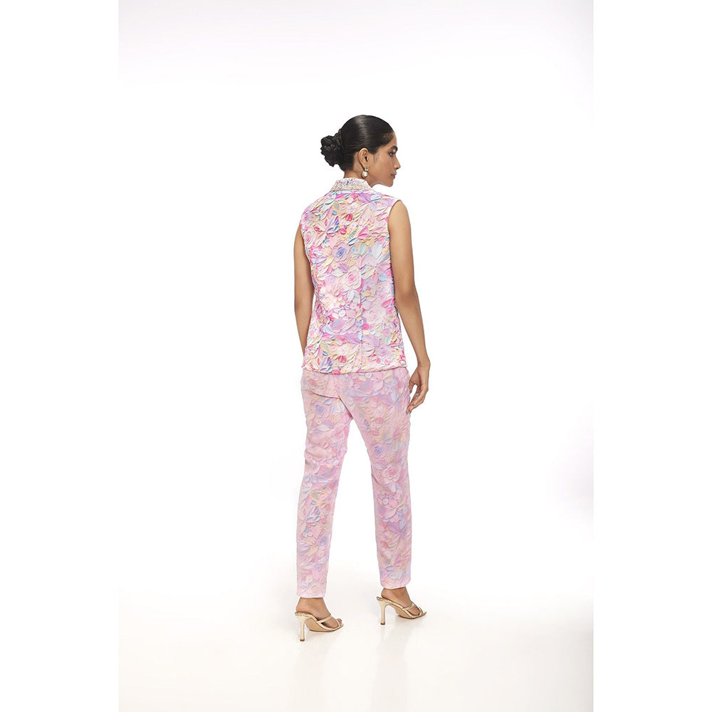 SAYAANIKA Lilya Pink Floral Embellished Co-ord (Set of 2)