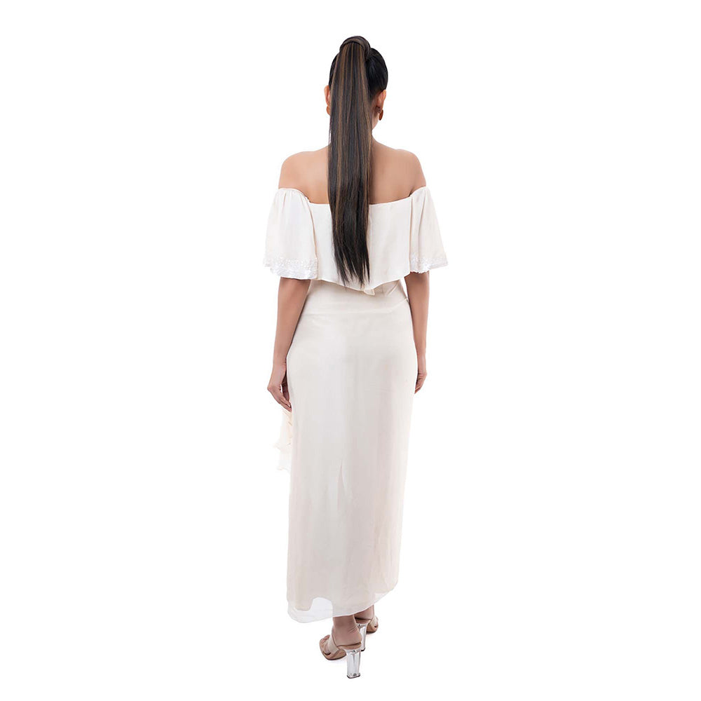 SAYAANIKA White Bianco Skirt with Crop Top (Set of 2)