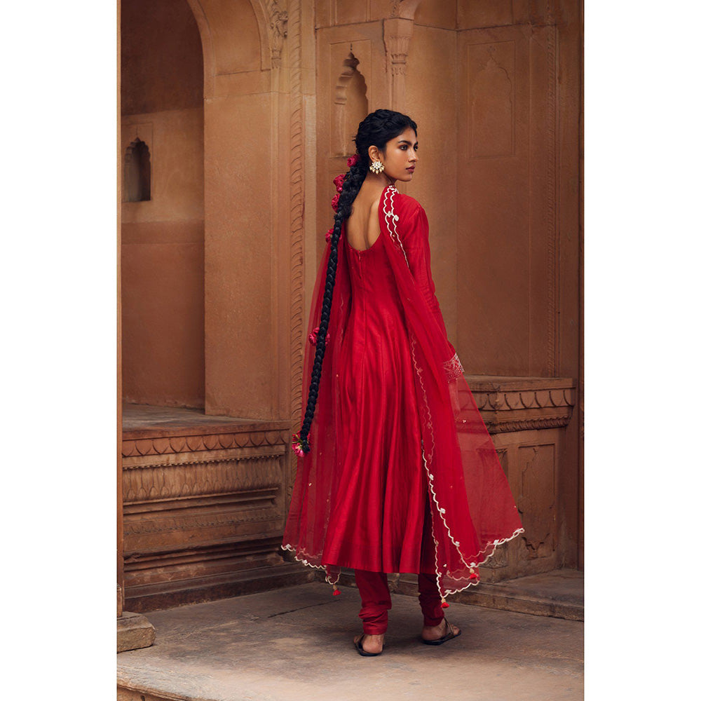 Seema Anand Adara Anarkali with Churidar and Dupatta (Set of 3)