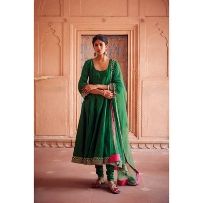 Seema Anand Kamal Anarkali with Churidar and Dupatta (Set of 3)