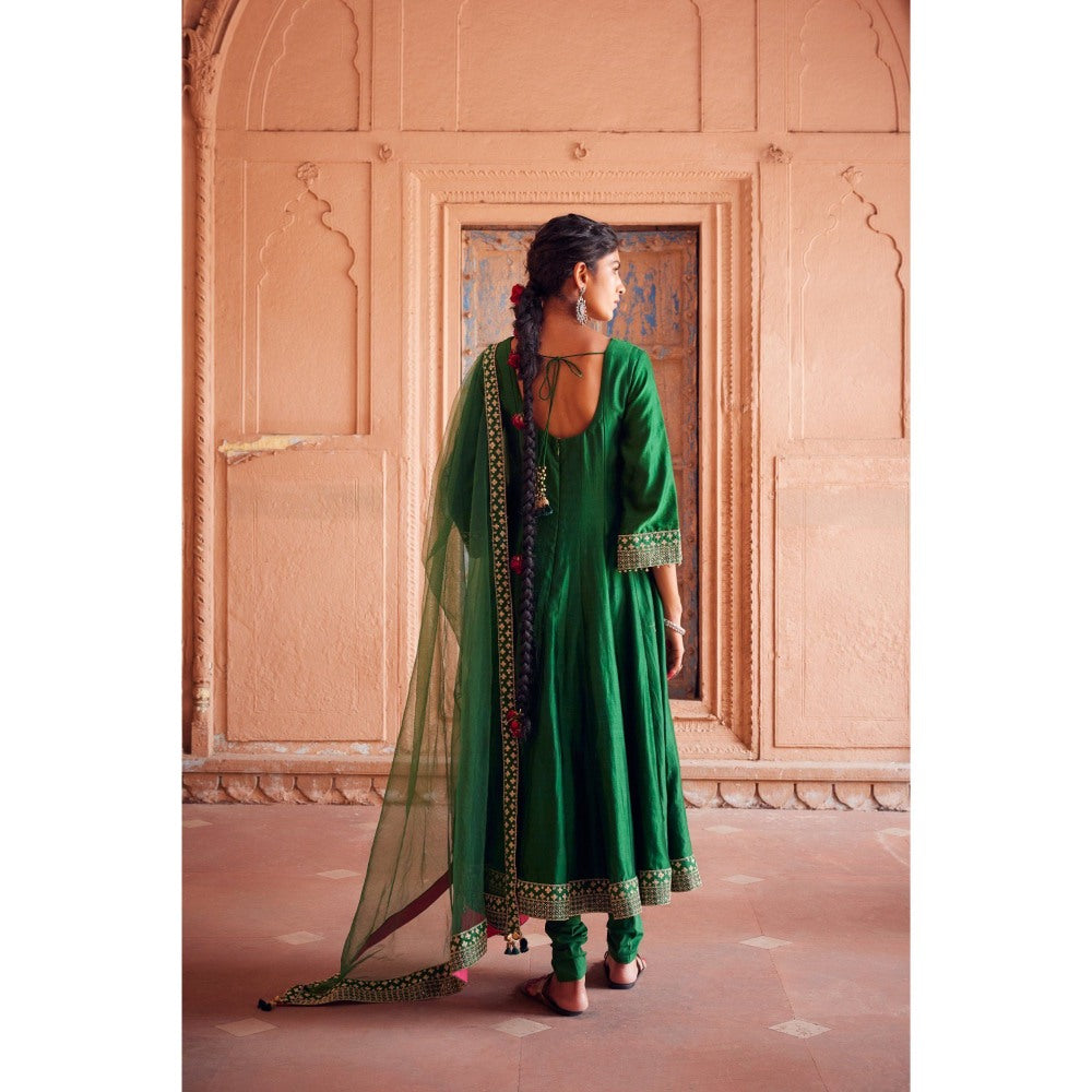 Seema Anand Kamal Anarkali with Churidar and Dupatta (Set of 3)