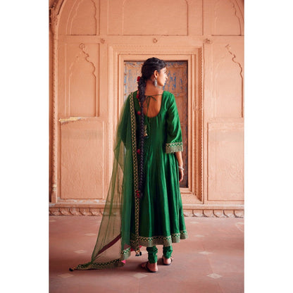 Seema Anand Kamal Anarkali with Churidar and Dupatta (Set of 3)