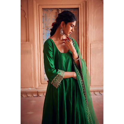 Seema Anand Kamal Anarkali with Churidar and Dupatta (Set of 3)