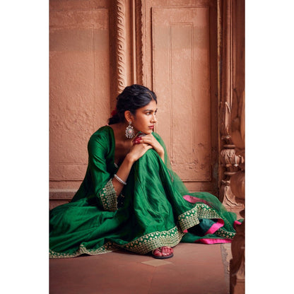 Seema Anand Kamal Anarkali with Churidar and Dupatta (Set of 3)