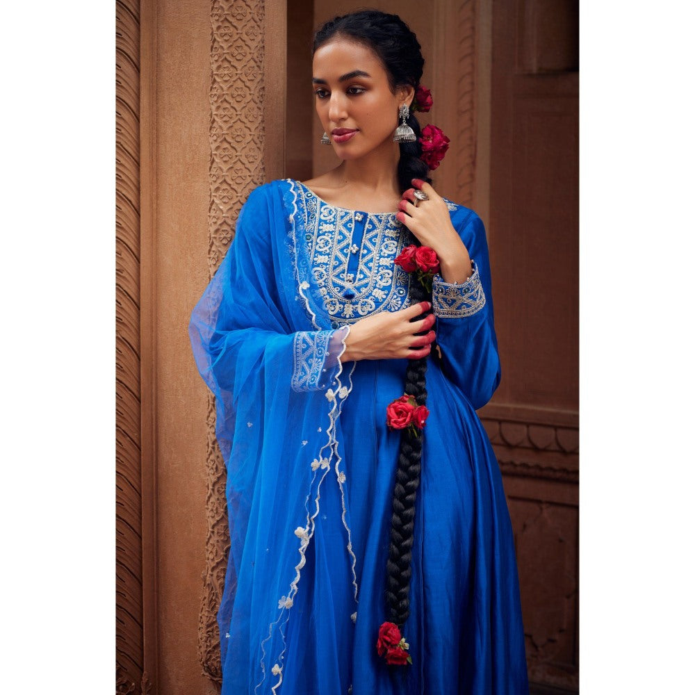 Seema Anand Misbah Anarkali with Churidar and Dupatta (Set of 3)