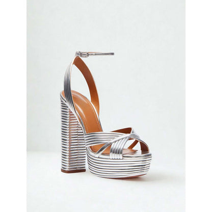 SEPHYR Women Silver Sandal Heels