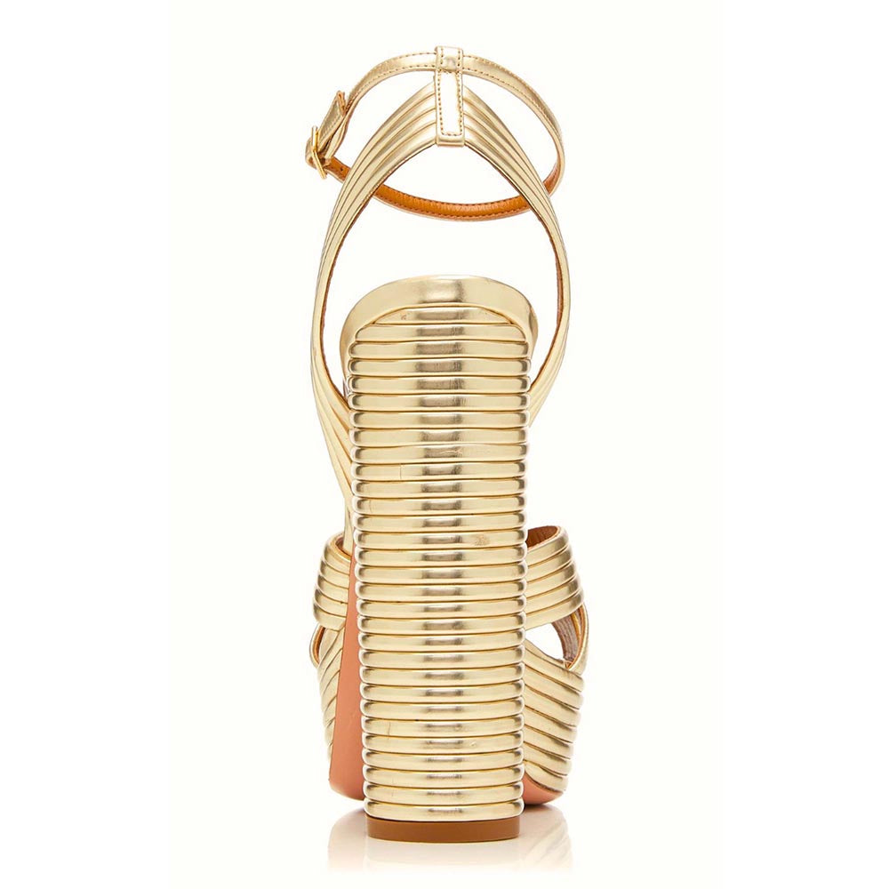 SEPHYR Women Gold Sandal Heels