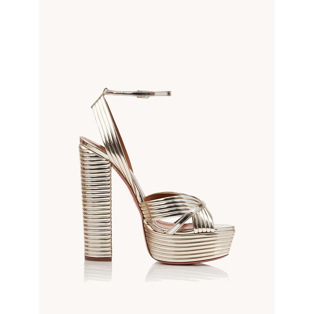 SEPHYR Women Gold Sandal Heels