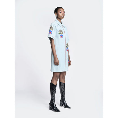 Shahin Mannan Inkpot Raglan Sleeves Dress