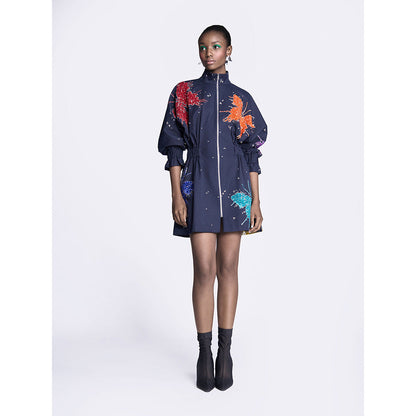 Shahin Mannan Butterfly Splashes Jacket Dress