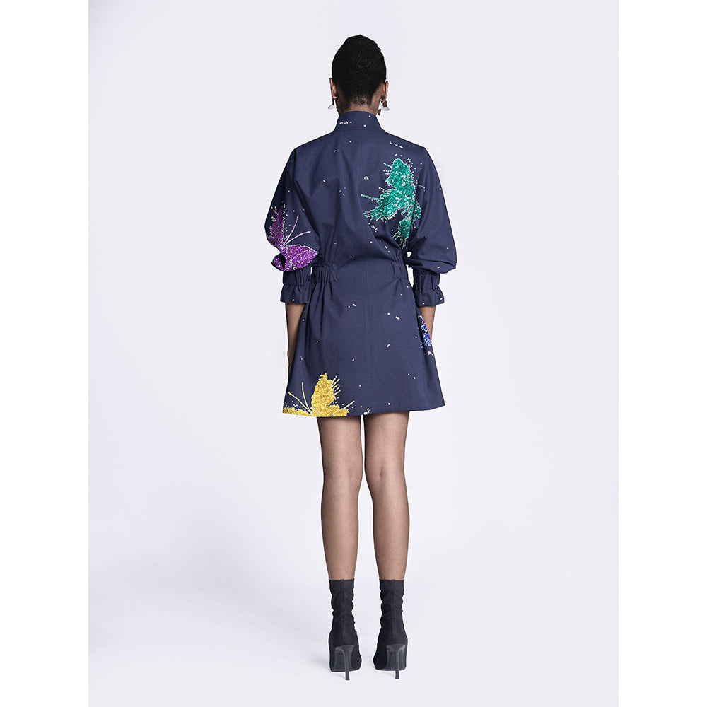 Shahin Mannan Butterfly Splashes Jacket Dress