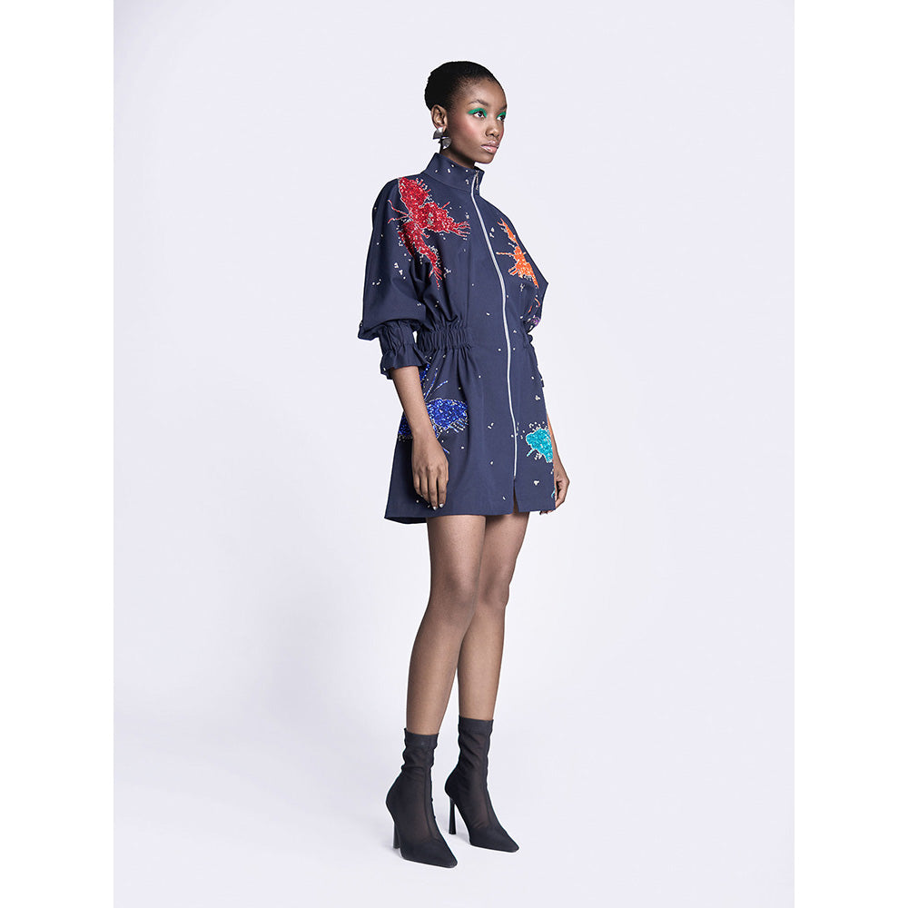 Shahin Mannan Butterfly Splashes Jacket Dress