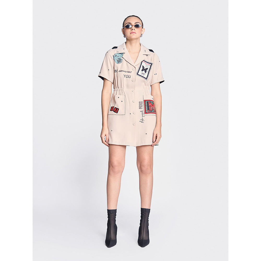 Shahin Mannan Butterfly Stamp Summer Coat Dress