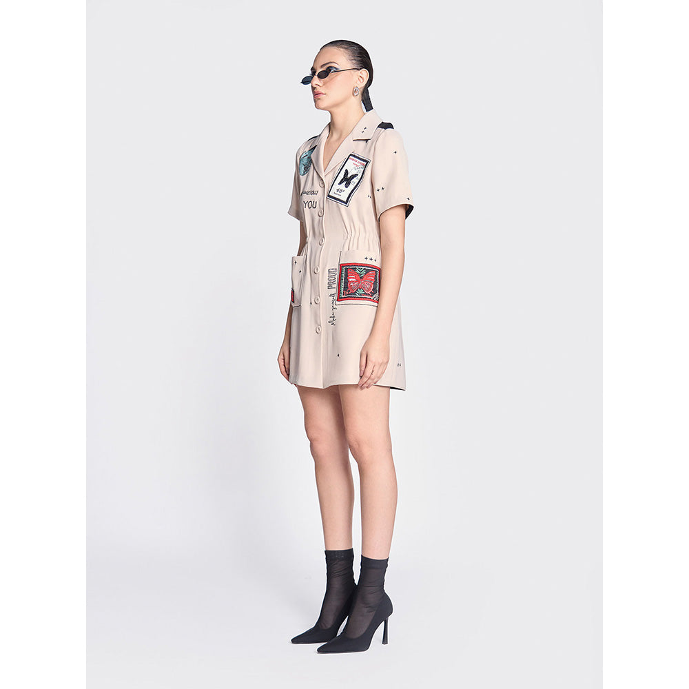 Shahin Mannan Butterfly Stamp Summer Coat Dress