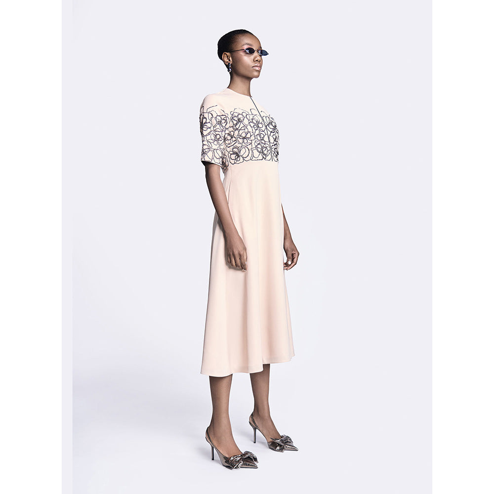 Shahin Mannan Abstract Roses Midi Dress