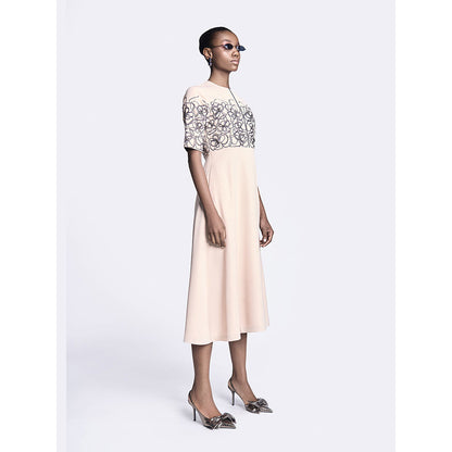 Shahin Mannan Abstract Roses Midi Dress