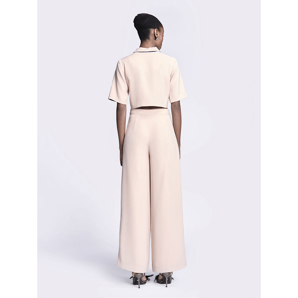 Shahin Mannan Abstract Roses Cropped Shirt With Flared Pant (Set of 2)