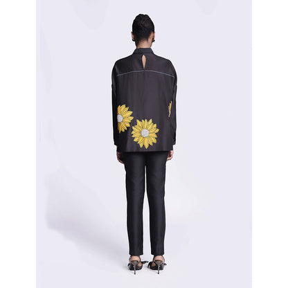 Shahin Mannan Sunflower Applique Boxy Shirt With Narrow Pant (Set of 2)