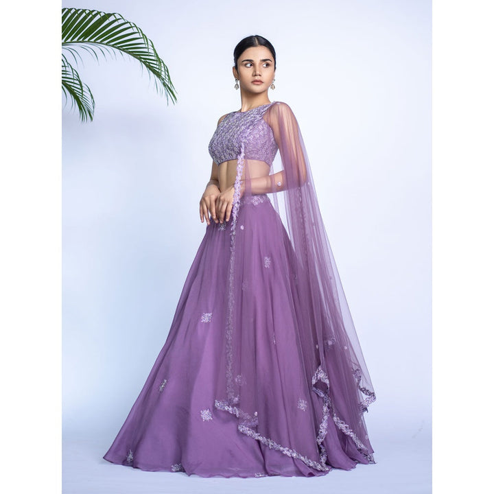 Shahmeen Husain Purple Lehenga (Set of 3)