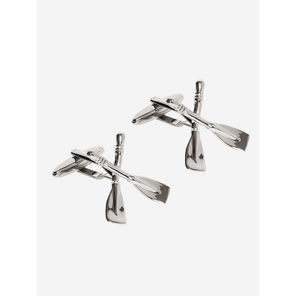 Shaze Silver Rhodium-Plated Shovel Cufflinks