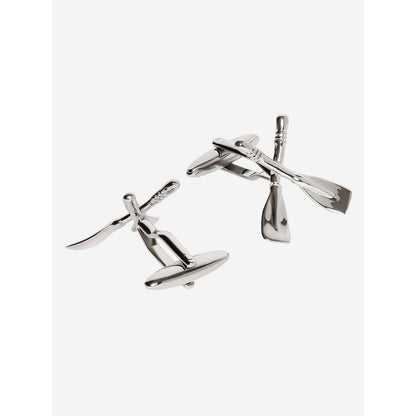 Shaze Silver Rhodium-Plated Shovel Cufflinks