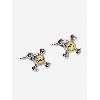 Shaze Silver Rhodium-Plated Knob Cufflinks