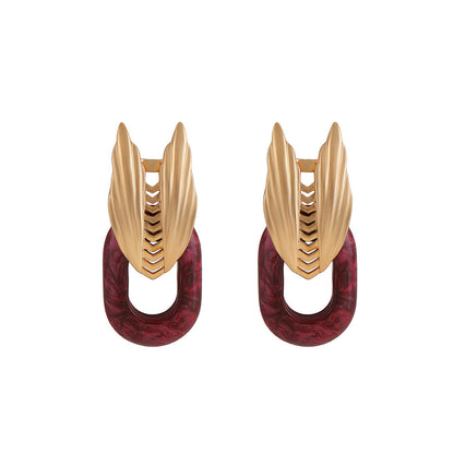 Shaze Gold Rhodium-Plated Cubic Zirconia Pinion Stud Earrings for Women