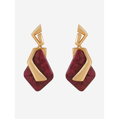 Shaze Gold Rhodium-Plated Cubic Zirconia Debonair Drop Earrings for Women