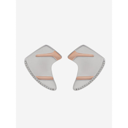 Shaze Gold Rhodium-Plated Cubic Zirconia Newfangled Stud Earrings for Women