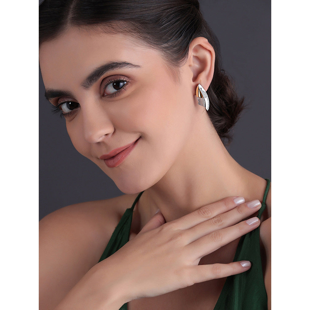 Shaze Gold Rhodium-Plated Cubic Zirconia Corollary Stud for Women