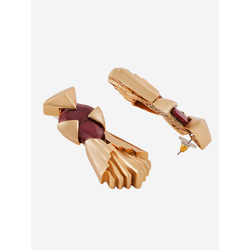 Shaze Gold Rhodium-Plated American Diamond Figural Drop & Dangle Earrings For Women