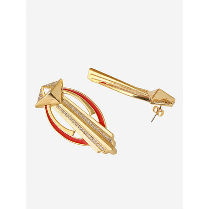 Shaze Gold Rhodium-Plated American Diamond Arcadia Drop & Dangle Earrings For Women