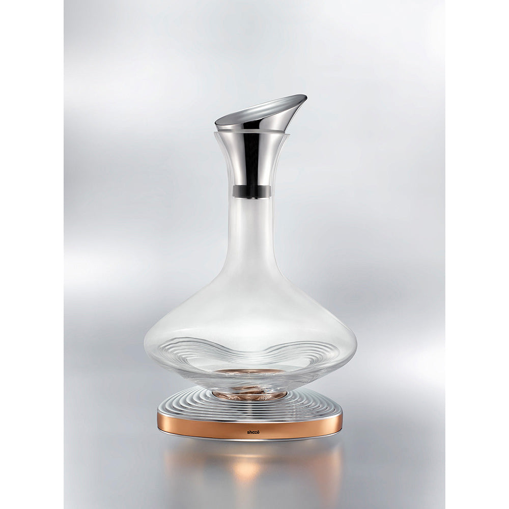 Shaze Wavemaker Decanter - For Wine Liquor Scotch Bourbon Vodka- 750 Ml