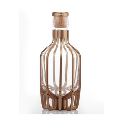 Shaze Gold Cage Decanter - For Wine Liquor Scotch Bourbon Vodka- 1000 Ml