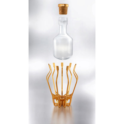 Shaze Gold Cage Decanter - For Wine Liquor Scotch Bourbon Vodka- 1000 Ml