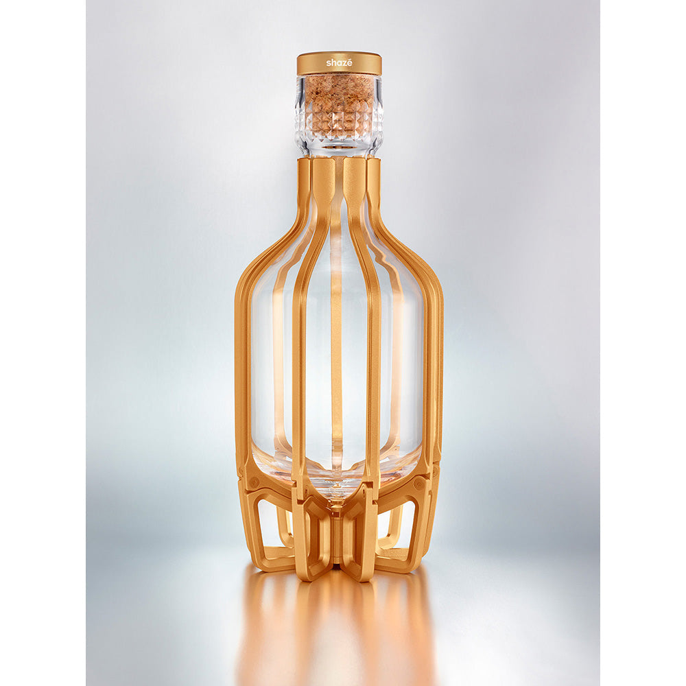 Shaze Gold Cage Decanter - For Wine Liquor Scotch Bourbon Vodka- 1000 Ml