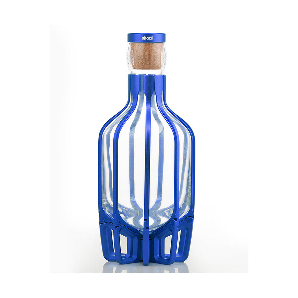 Shaze Sapphire Colour Cage Decanter - For Wine Liquor Scotch Bourbon Vodka - 1000 Ml