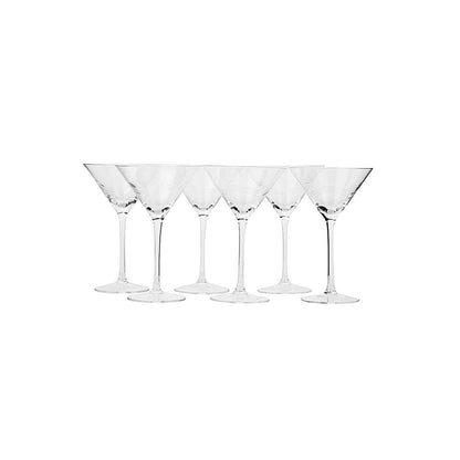 Shaze Crystal Martini Glass- Set of 6 - 215 Ml (Per Glass)